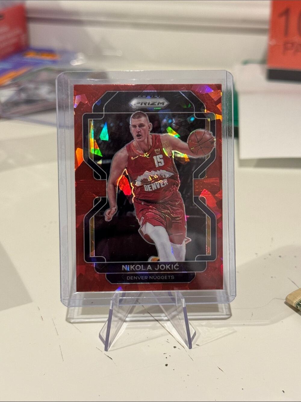 🔥 2021 Nikola Jokic Red Cracked Ice Panini Prizm